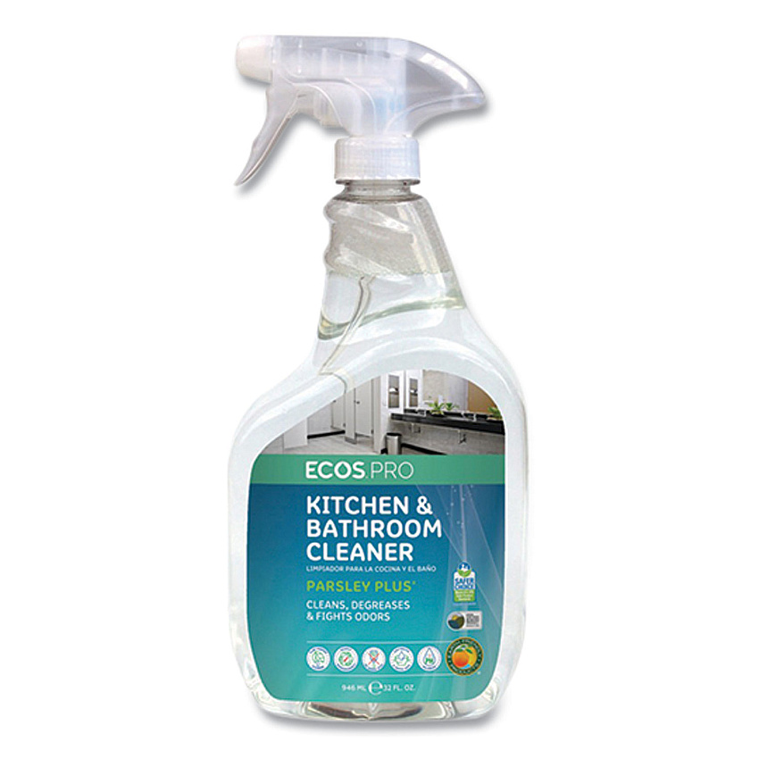 ECOS PRO Parsley Plus All-Purpose Kitchen & Bathroom Cleaner, 32 oz Spray Bottle (EOPPL97466)