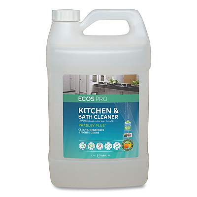 ECOS PRO Parsley Plus All-Purpose Kitchen & Bathroom Cleaner, Herbal Scent, 1 gal Bottle (EOPPL974604)
