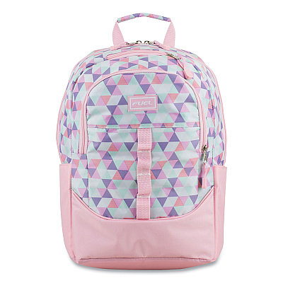 FUEL Geometric Backpack, Fits Device Up to 15.9", 12.5 x 7.63 x 18, Pink/Purple (FUE119250STCL6)