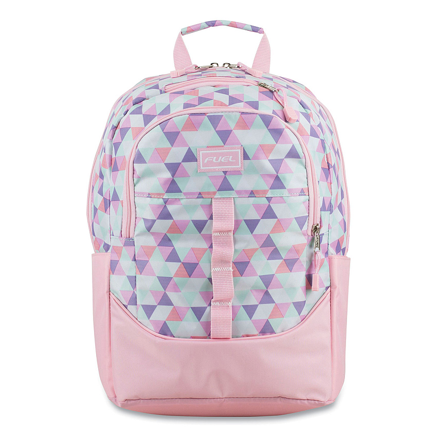 FUEL Geometric Backpack, Fits Device Up to 15.9", 12.5 x 7.63 x 18, Pink/Purple (FUE119250STCL6)