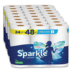 Sparkle Pick-A-Size Perforated Kitchen Double Roll Towels with Thirst Pockets, 2-Ply, 11 x 6, White, 110 Sheets/Roll, 24 Rolls/Pack (GPC2226450)