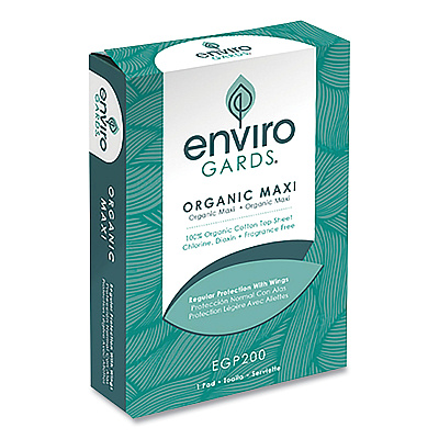 HOSPECO Enviro Gards Organic Maxi Pad, Regular, 200/Carton (HOSEGP200)