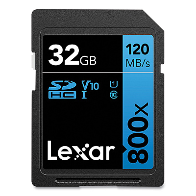 Lexar BLUE Series SDHC Memory Card, UHS-I U1 Class 10, 32 GB, 2/Pack (LXR8032GB2NNU)