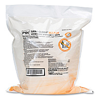 Sani Professional Sani-Cloth Bleach Germicidal Disposable Wipe Refill, 1-Ply, 7.5 x 15, Unscented, White, 160/Bag, 2 Bags/Carton (PDIP700RF)