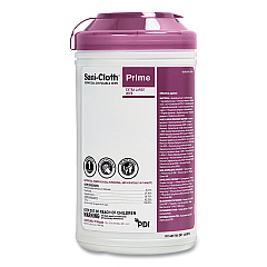 Sani Professional Sani-Cloth Prime Germicidal Disposable Wipes, Extra-Large, 1-Ply, 7.5 x 15, Unscented, White, 70/Canister, 6 Canisters/Carton (PDIP24284)
