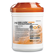 Sani Professional Sani-Cloth Bleach Germicidal Disposable Wipes, 1-Ply, 6 x 5, Unscented, White, 160/Canister, 12 Canisters/Carton (PDIP84172)