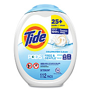 Tide PODS, Free & Gentle, Unscented, 112 Pods/Pack (PGC03229)