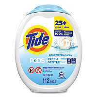 Tide PODS, Free & Gentle, Unscented, 112 Pods/Pack (PGC03229)