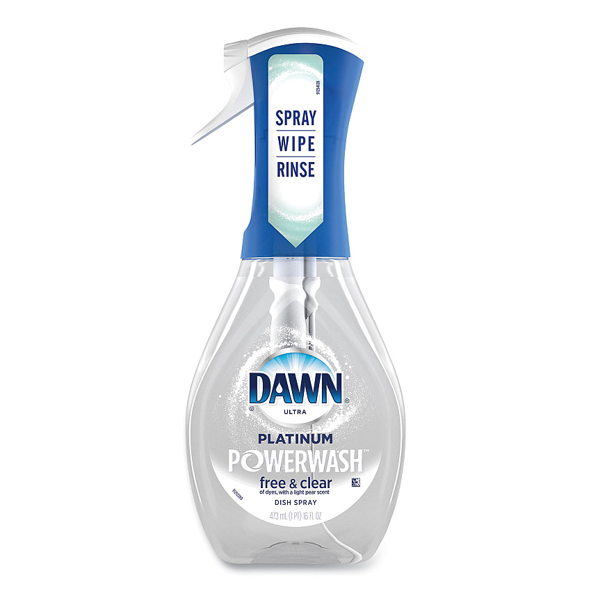 Dawn Platinum Powerwash Dish Spray, Free & Clear, Unscented, 16 oz Spray Bottle (PGC65732)