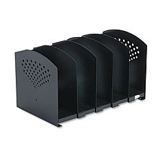 Safco Five-Section Adjustable Steel Book Rack,15.25 x 9 x 9.25, Black (SAF3116BL)