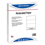 Printworks Perforated and Punched Paper, 92 Bright, 24 lb Bond Weight, 8.5 x 11, White, 500/Ream, 5 Reams/Carton (PRB04122CT)