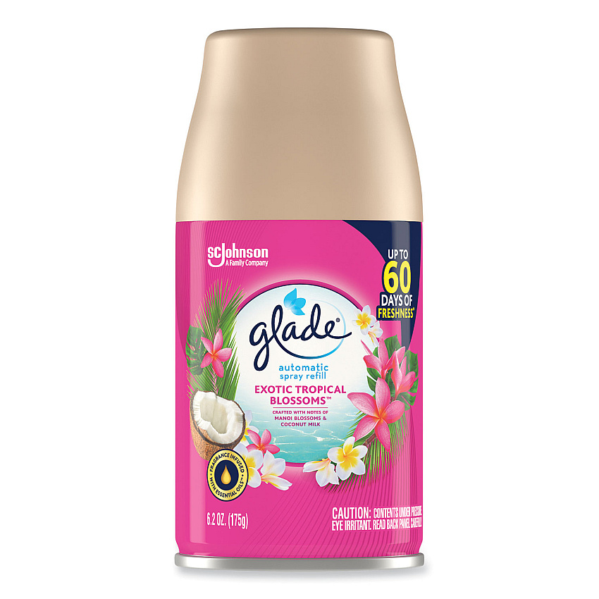 Glade Automatic Air Freshener, Exotic Tropical Blossoms, 6.2 oz, 4/Carton (SJN344755)