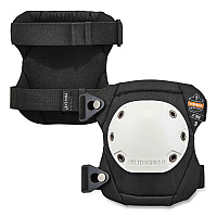 ergodyne ProFlex 300 Knee Pads, Rounded Hard Cap, Buckle Closure, One Size Fits Most, White Cap, Pair (EGO18300)