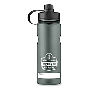 ergodyne Chill-Its 5151 Plastic Wide Mouth Water Bottle, 34 oz, Black (EGO13152)