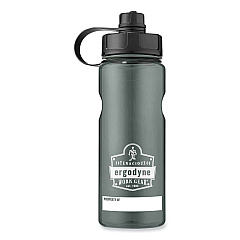 ergodyne Chill-Its 5151 Plastic Wide Mouth Water Bottle, 34 oz, Black (EGO13152)