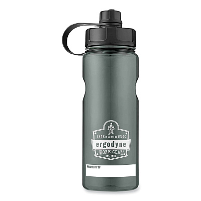 ergodyne Chill-Its 5151 Plastic Wide Mouth Water Bottle, 34 oz, Black (EGO13152)