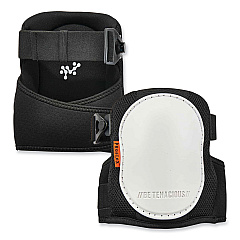 ergodyne ProFlex 377 Lightweight Gel Knee Pads, Smooth Hard Cap, Buckle/Hook and Loop Closure, Black, Pair (EGO18477)