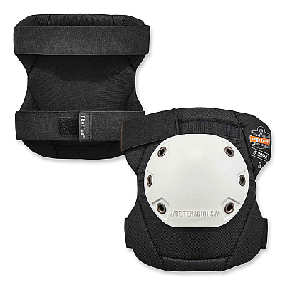 ergodyne ProFlex 300HL Knee Pads, Rounded Hard Cap, Hook and Loop Closure, One Size Fits Most, White Cap, Pair (EGO18301)