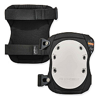 ergodyne ProFlex 315 Abrasion-Resistant Knee Pads, Long Textured White Hard Cap, Buckle Closure, Pair (EGO18315)