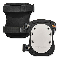 ergodyne ProFlex 315 Abrasion-Resistant Knee Pads, Long Textured White Hard Cap, Buckle Closure, Pair (EGO18315)