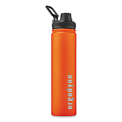 ergodyne Chill-Its 5152 Insulated Stainless Steel Water Bottle, 25 oz, Orange (EGO13166)