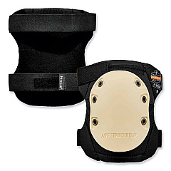 ergodyne ProFlex 325HL Non-Marring Rubber Cap Knee Pads, Hook and Loop Closure, One Size Fits Most, Tan Cap, Pair (EGO18326)