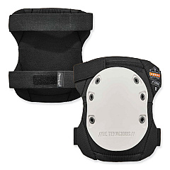 ergodyne ProFlex 315HL Abrasion-Resistant Knee Pad, Long Textured White Hard Cap, Hook and Loop Closure, Pair (EGO18316)