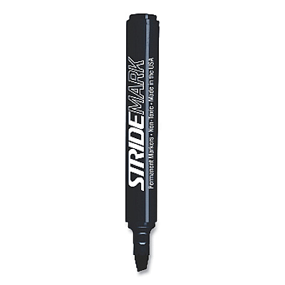 StrideMark Tank Permanent Marker, Broad Chisel Tip, Black, 12/Pack (STW22001)