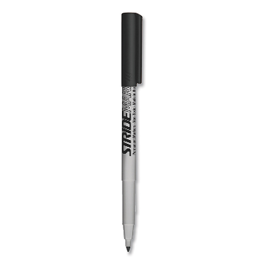 StrideMark Permanent Marker, Fine Bullet Tip, Black, 12/Box (STW27001)