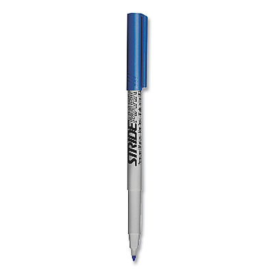 StrideMark Permanent Marker, Fine Bullet Tip, Blue, 12/Pack (STW27002)