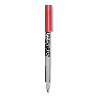StrideMark Tank Permanent Marker, Broad Chisel Tip, Red, 12/Pack (STW27003)