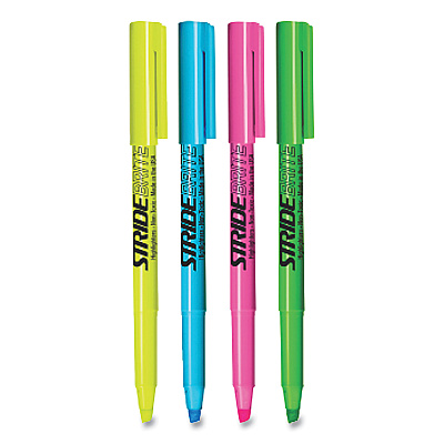 StrideBrite Stick Highlighters, Assorted Ink Colors, Chisel Tip, Assorted Barrel Colors, 24/Pack (STW47024)