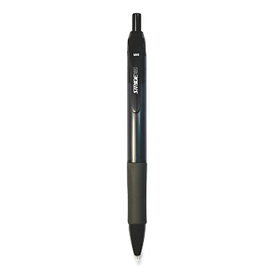 StrideRio Gel Pen, Retractable, Medium 0.7 mm, Black Ink, Translucent Black Barrel, 12/Box (STW52001)