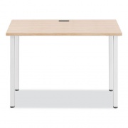 Essentials Writing Table-Desk, 42" x 23.82" x 29.53", Natural Wood/Silver