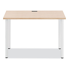 Union & Scale Essentials Writing Table-Desk, 42" x 23.82" x 29.53", Natural Wood/Silver (UOS60411CC)