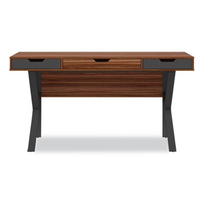 Whalen Stirling Table Desk, 59.75" x 23.75" x 31", Natural Walnut/Charcoal Gray (ST60D)