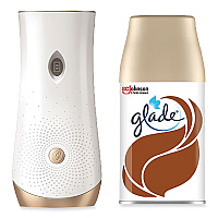 Glade Automatic Spray Starter Kit, Spray Unit and Refill, White/Gold, Cashmere Woods (SJN343258)