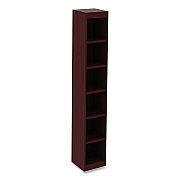 Alera Valencia Series Narrow Profile Bookcase, Six-Shelf, 11.81w x 11.81d x 71.73h, Mahogany (ALEVA67212MY)