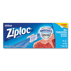Ziploc Slider Freezer Bags, 32 oz, 5.88" x 1.88" x 7.88", Clear, 34/Box (SJN316486)