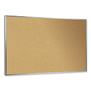 Ghent Aluminum-Frame Natural Corkboard, 24 x 18, Tan Surface, Satin Aluminum Frame (GHE13181)