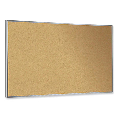 Ghent Aluminum-Frame Natural Corkboard, 24 x 18, Tan Surface, Satin Aluminum Frame (GHE13181)
