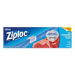 Ziploc Slider Freezer Bags, 1 gal, 9.5" x 2.63" x 10.56", Clear, 24/Box (SJN316485)