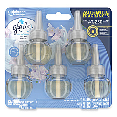 Glade Plugins Scented Oil Refill, Clean Linen, 0.67 oz, 5/Pack (SJN322829)