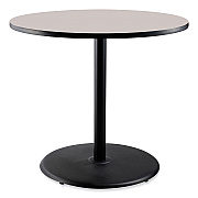 NPS Cafe Table, 36" Diameter x 36h, Round Top/Base, Gray Neubula Top, Black Base (NPSCT13636RC1GY)