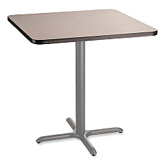 NPS Cafe Table, 36w x 36d x 36h, Square Top/X-Base, Gray Nebula Top, Gray Base (NPSCG33636XC1GY)