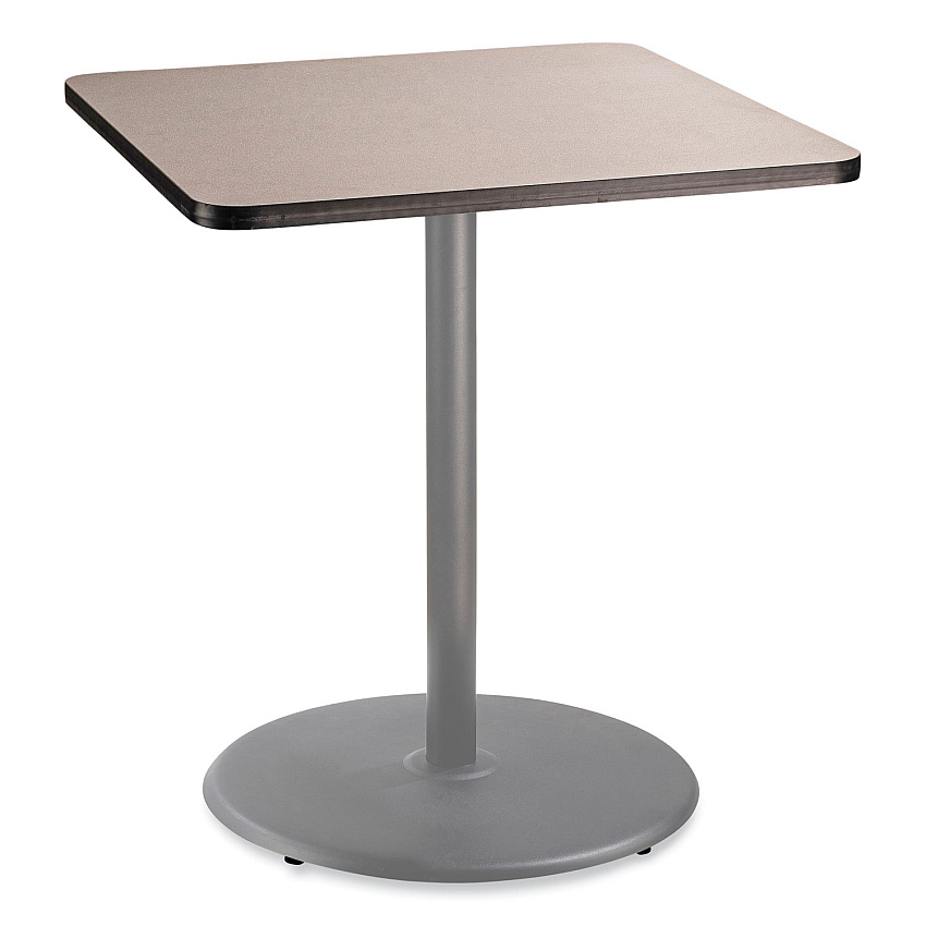 NPS Cafe Table, 36w x 36d x 42h, Square Top/Round Base, Gray Nebula Top, Gray Base (NPSCG33636RB1GY)