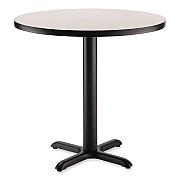 NPS Cafe Table, 36" Diameter x 30h, Round Top/X-Base, Gray Nebula, Black Base (NPSCT13636XD1GY)