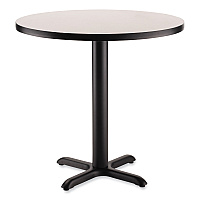 NPS Cafe Table, 36" Diameter x 30h, Round Top/X-Base, Gray Nebula, Black Base (NPSCT13636XD1GY)