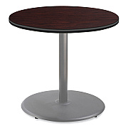 NPS Cafe Table, 36" Diameter x 30h, Round Top/Base, Mahogany Top, Gray Base (NPSCG13636RD1MY)