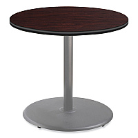 NPS Cafe Table, 36" Diameter x 30h, Round Top/Base, Mahogany Top, Gray Base (NPSCG13636RD1MY)
